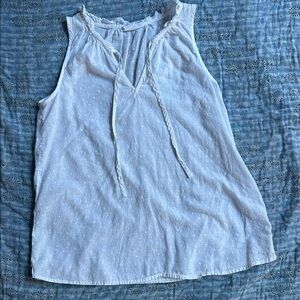 GAP White Textured Tank Top